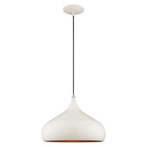 Metal Shade - 1 Light Mini Pendant in Coastal Style - 13.75 Inches wide by 15 Inches high