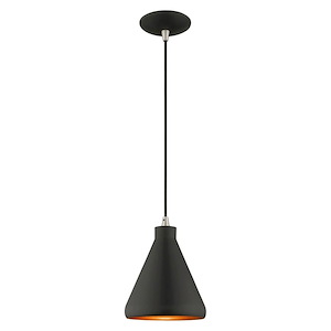 Metal Shade - 1 Light Mini Pendant in Coastal Style - 7 Inches wide by 14 Inches high - 831819