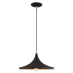 Metal Shade - 1 Light Mini Pendant in Coastal Style - 14 Inches wide by 13 Inches high - 831813