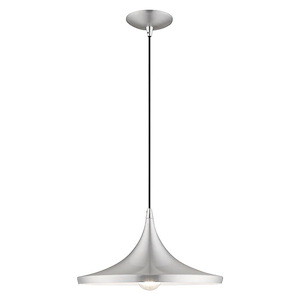 Metal Shade - 1 Light Mini Pendant in Coastal Style - 14 Inches wide by 13 Inches high