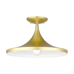 Waldorf - 1 Light Semi-Flush Mount In Industrial Style-8.5 Inches Tall and 14 Inches Wide - 1297474