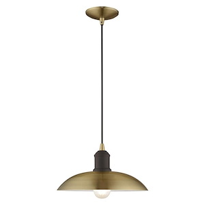 Metal Shade - 1 Light Mini Pendant in Coastal Style - 12.5 Inches wide by 11.25 Inches high