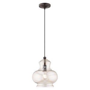 Art Glass - 1 Light Mini Pendant in Coastal Style - 9.88 Inches wide by 13.5 Inches high - 831703
