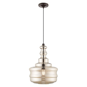 Art Glass - 1 Light Mini Pendant in Coastal Style - 12.63 Inches wide by 19.25 Inches high - 831708