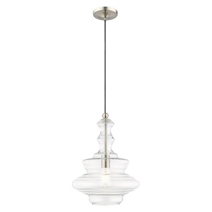 Art Glass - 1 Light Mini Pendant in Coastal Style - 12.25 Inches wide by 18.5 Inches high - 831696