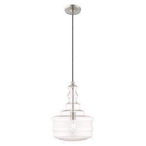 Art Glass - 1 Light Mini Pendant in Coastal Style - 12.63 Inches wide by 19.25 Inches high