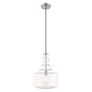 Art Glass - 1 Light Mini Pendant in Coastal Style - 12.63 Inches wide by 19.25 Inches high - 831698