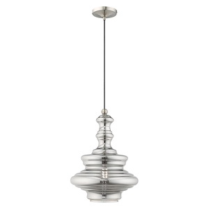 Art Glass - 1 Light Mini Pendant in Coastal Style - 12.25 Inches wide by 18.5 Inches high - 831697