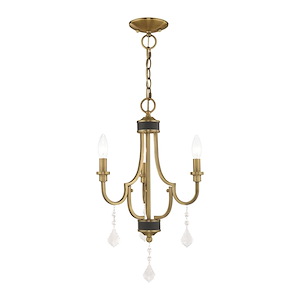 Glendale - 3 Light Mini Chandelier in New Traditional Style - 14 Inches wide by 22.25 Inches high