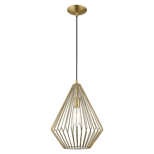 Linz - 1 Light Pendant In Geometric Style-21 Inches Tall and 11.5 Inches Wide