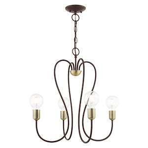 Lucerne - 4 Light Chandelier in New Traditional Style - 20 Inches wide by 21.5 Inches high