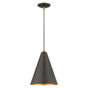 Dulce - 1 Light Cone Pendant In Modern Style-18 Inches Tall and 10 Inches Wide - 1292095