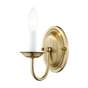 Home Basics - 1 Light Wall Sconce in Farmhouse Style - 4.25 Inches wide by 7 Inches high