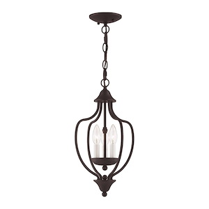 Home Basics - 3 Light Chain Lantern in Farmhouse Style - 10 Inches wide by 17 Inches high