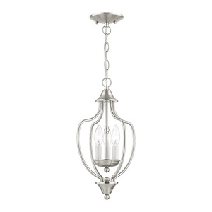 Home Basics - 3 Light Chain Lantern in Farmhouse Style - 10 Inches wide by 17 Inches high