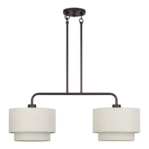 Manorwood - 2 Light Large Linear Chandelier-22 Inch Tall and 12 Inch Wide - 1391679