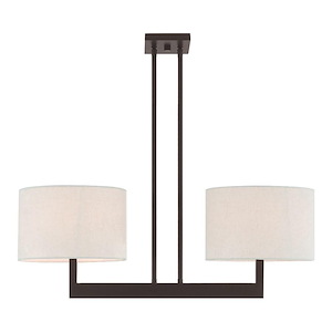 Hayworth - 2 Light Linear Chandelier in Contemporary Style - 11 Inches wide by 22 Inches high
