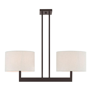Hayworth - 2 Light Linear Chandelier in Contemporary Style - 11 Inches wide by 22 Inches high