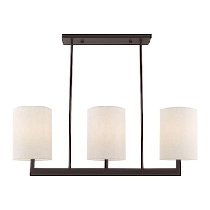 Hayworth - 3 Light Linear Chandelier in Contemporary Style - 7.5 Inches wide by 22 Inches high