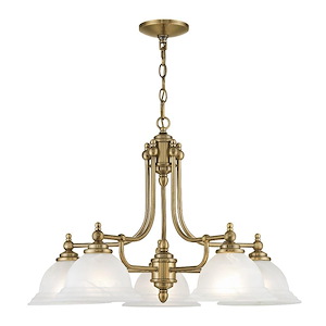 North Port - 5 Light Chandelier in Traditional Style - 28 Inches wide by 18 Inches high - 189849