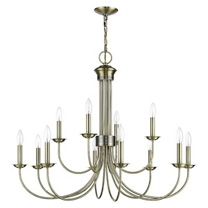 Estate - 12 Light Large 2-Tier Chandelier-29 Inches Tall and 36 Inches Wide