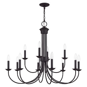 Estate - 12 Light Large 2-Tier Chandelier-29 Inches Tall and 36 Inches Wide