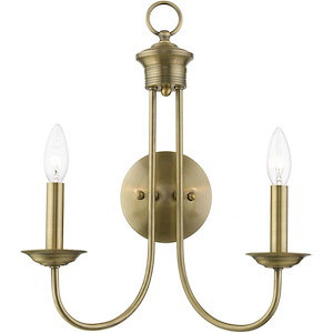 Estate - 2 Light Double Wall Sconce In Updated Colonial Style-17.25 Inches Tall and 14 Inches Wide
