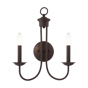 Estate - 2 Light Wall Sconce in Farmhouse Style - 14 Inches wide by 17.25 Inches high