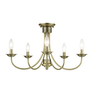 Estate - 5 Light Large Semi-Flush Mount In Style-13.25 Inches Tall and 24 Inches Wide