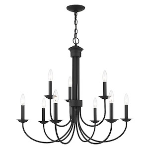 Estate - 9 Light Chandelier in Farmhouse Style - 30 Inches wide by 27 Inches high