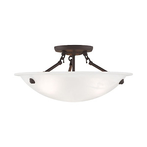 Oasis - 3 Light Flush Mount in Contemporary Style - 16 Inches wide by 7 Inches high