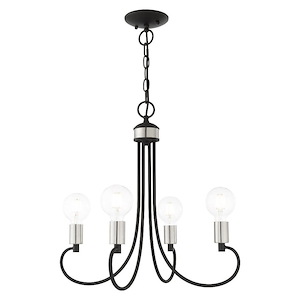 Bari - 4 Light Chandelier in New Traditional Style - 20 Inches wide by 20 Inches high