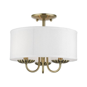 Brookdale - 3 Light Semi-Flush Mount In Transitional Style-11 Inches Tall and 13 Inches Wide