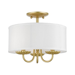 Brookdale - 3 Light Semi-Flush Mount In Transitional Style-11 Inches Tall and 13 Inches Wide - 1094664