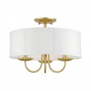 Brookdale - 3 Light Semi-Flush Mount In Transitional Style-12 Inches Tall and 16 Inches Wide - 1094665