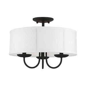 Brookdale - 3 Light Semi-Flush Mount In Transitional Style-12 Inches Tall and 16 Inches Wide