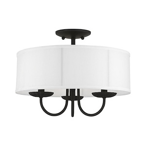 Brookdale - 3 Light Semi-Flush Mount In Transitional Style-12 Inches Tall and 16 Inches Wide - 1094665