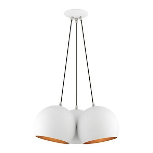 Piedmont - 3 Light Globe Pendant In Mid Century Modern Style-15 Inches Tall and 21.5 Inches Wide