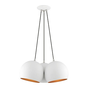 Piedmont - 3 Light Globe Pendant In Mid Century Modern Style-15 Inches Tall and 21.5 Inches Wide