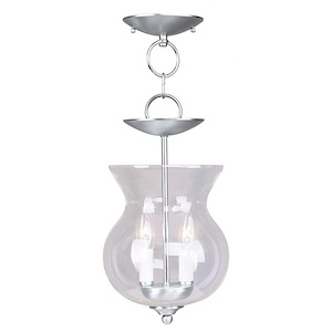 Home Basics - 2 Light Convertible Mini Pendant in Farmhouse Style - 8.25 Inches wide by 14 Inches high