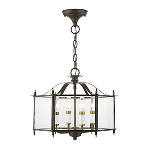 Livingston - 4 Light Convertible Pendant In Traditional Style-13 Inches Tall and 15.5 Inches Wide - 1306334