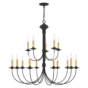 Heritage - 15 Light Chandelier in Farmhouse Style - 36 Inches wide by 33 Inches high