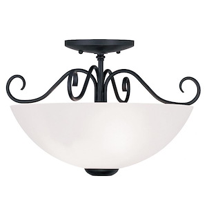 Heritage - 2 Light Semi-Flush Mount in Farmhouse Style - 15 Inches wide by 9.5 Inches high