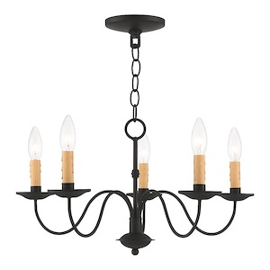 Heritage - 5 Light Chandelier in Farmhouse Style - 20 Inches wide by 11.5 Inches high - 189990