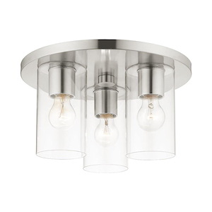 Zurich - 3 Light Flush Mount in Modern Style - 14 Inches wide by 8 Inches high - 939432