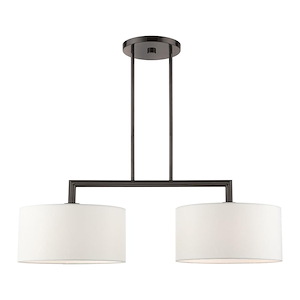 Meridian - 2 Light Linear Chandelier in Modern Style - 14 Inches wide by 18 Inches high