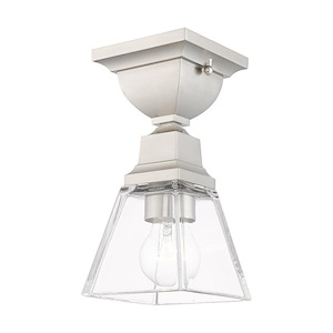 Mission - 1 Light Flush Mount in New Traditional Style - 5 Inches wide by 10 Inches high