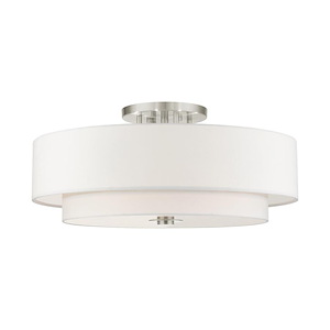Meridian - 6 Light Semi-Flush Mount in Modern Style - 30 Inches wide by 13.5 Inches high - 1012151