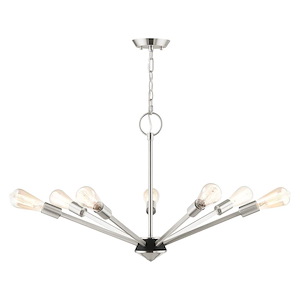 Prague - 7 Light Chandelier in Industrial Style - 29.25 Inches wide by 19.75 Inches high - 939546