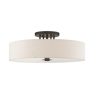 Meridian - 6 Light Semi-Flush Mount in Modern Style - 30 Inches wide by 11.25 Inches high - 1012164